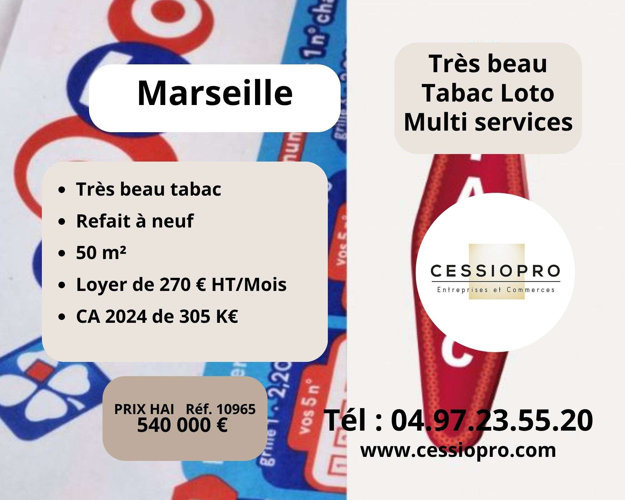 Cède FDC tabac loto multi services à Marseille