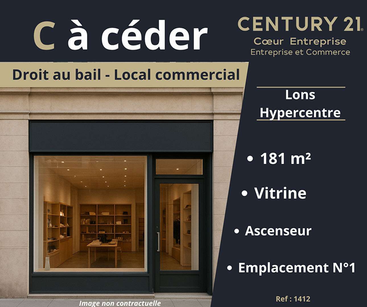 Droit au bail local 273m² à Lons le Saunier centre