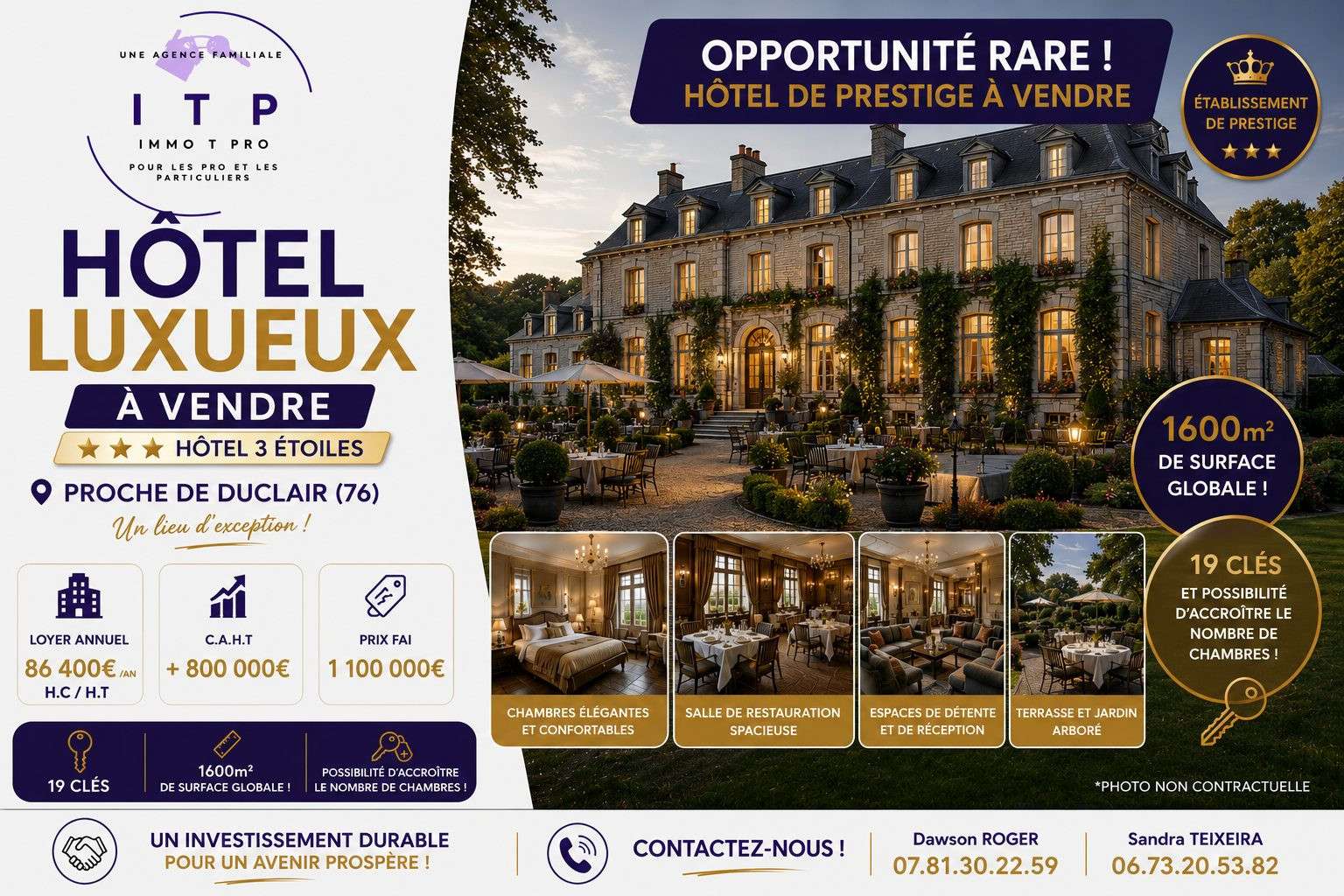 AV magnifique hôtel corporate et tourisme 76