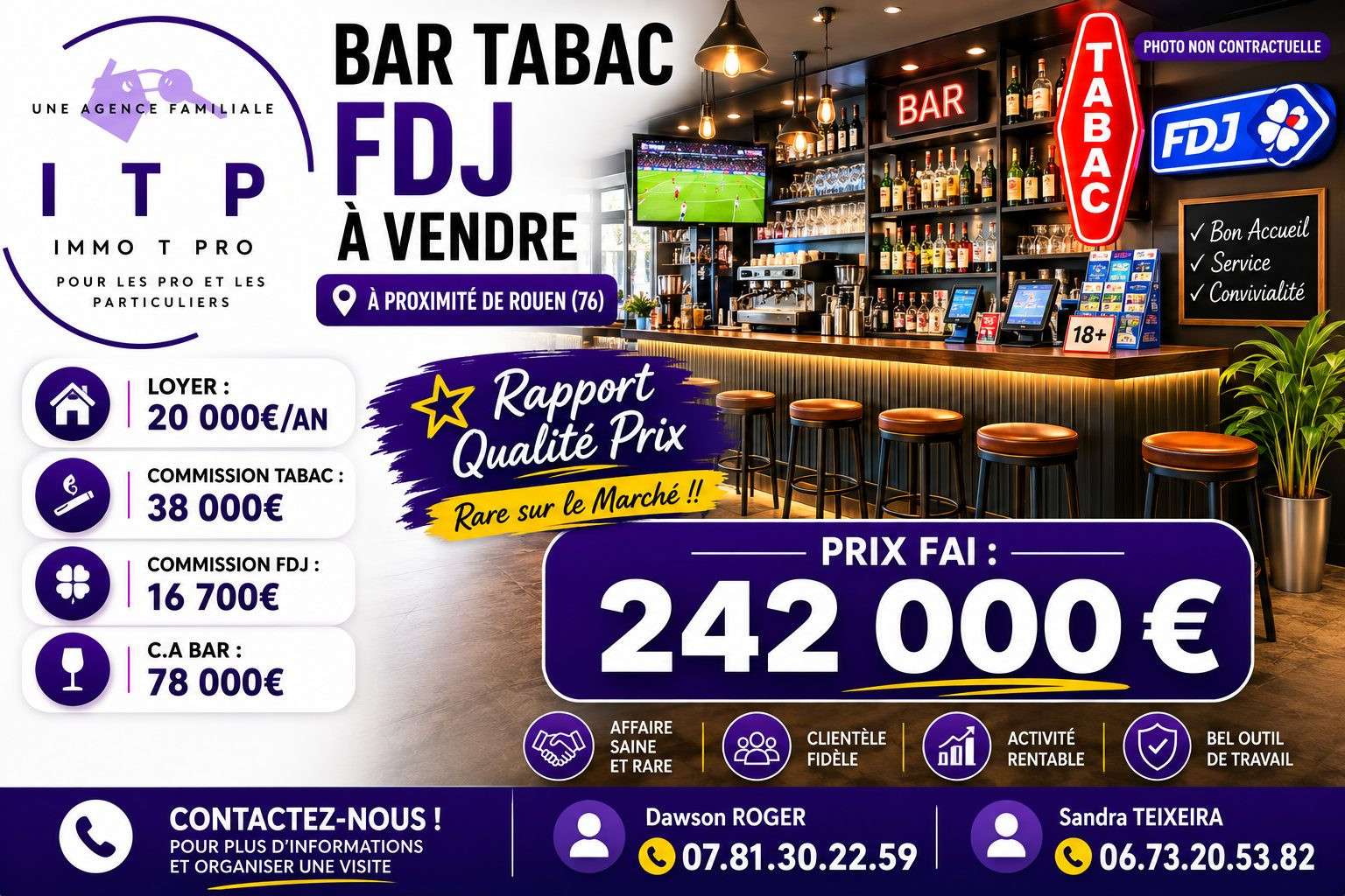 AV magnifique bar tabac FDJ en périphérie de Rouen