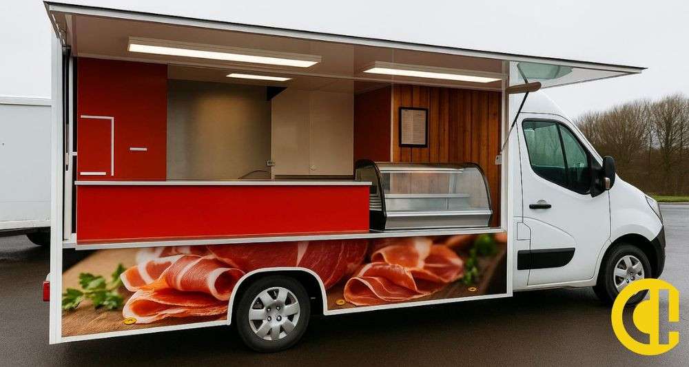 Emplacements de marchés + camions frigos