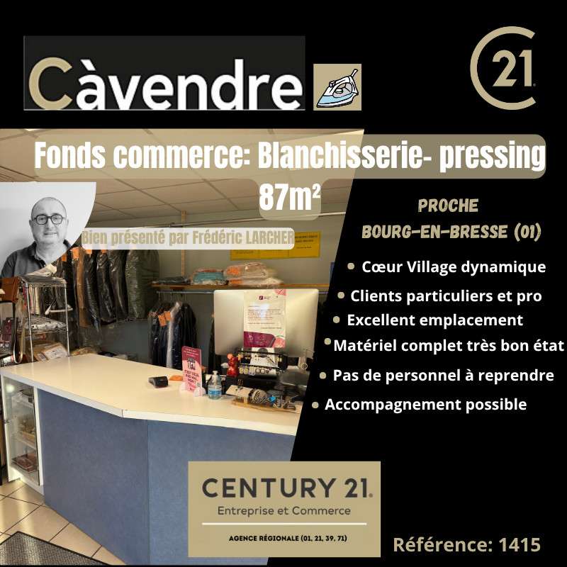 Vente pressing blanchisserie prox Bourg en Bresse