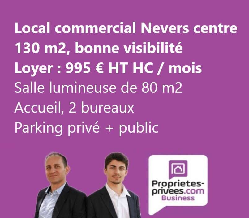A louer local commercial 130m² à Nevers centre
