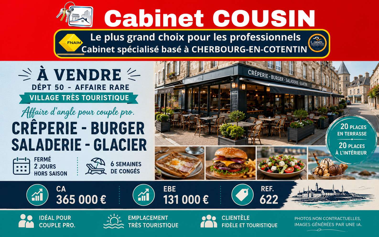 AV bar crêperie glacier d'angle Sainte Mère Eglise