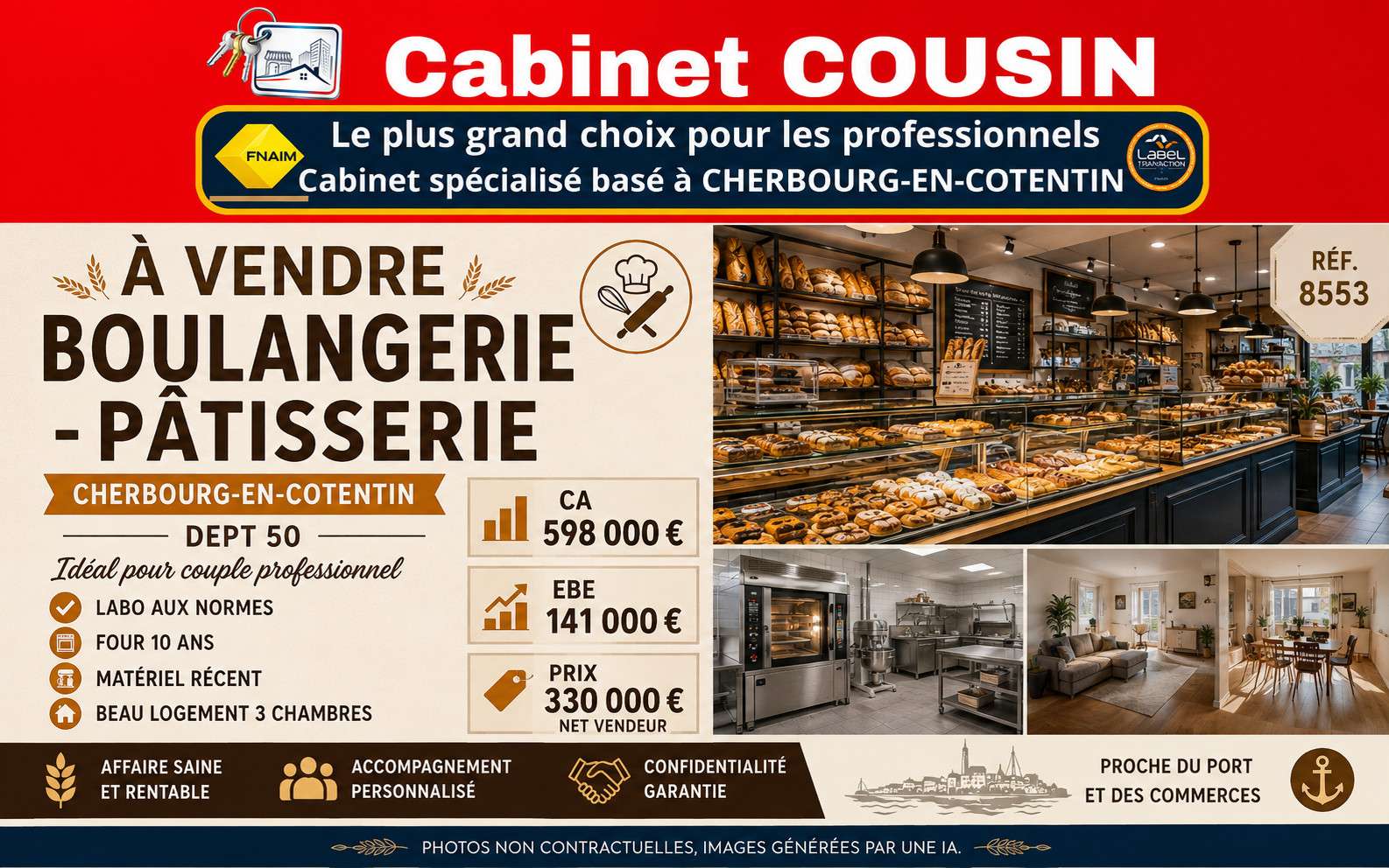 Vente boulangerie pâtisserie Cherbourg-en-Cotentin