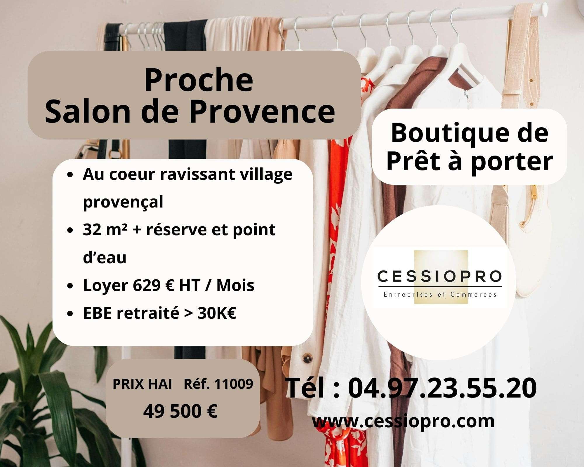 A vendre FDC prêt à porter proche de Salon de Pce
