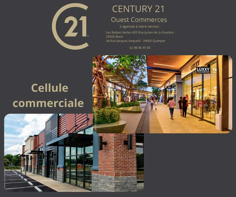 Loue cellule commerciale 120m² Quimper axe passant