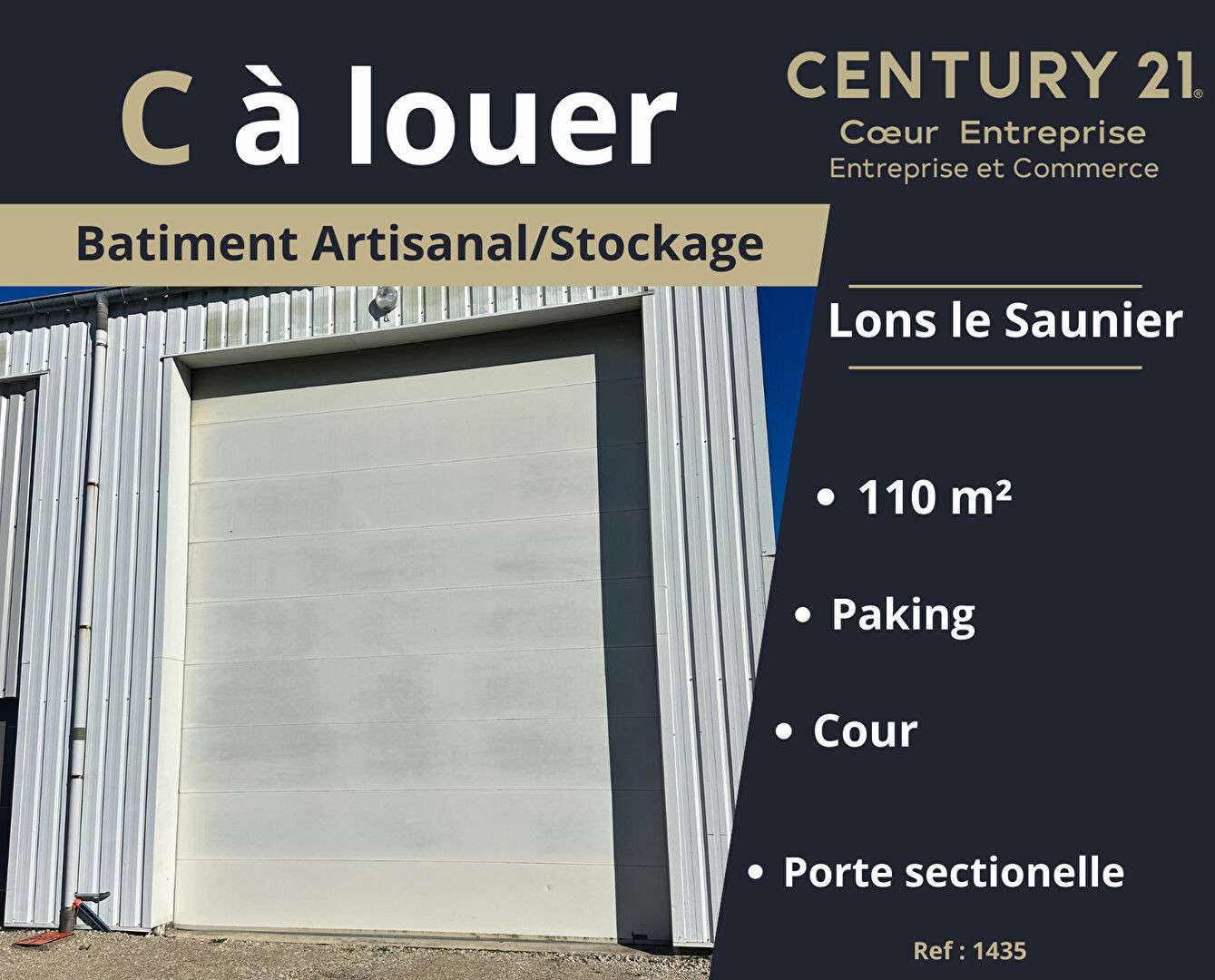 A louer local d'activité 110m² sur Lons Le Saunier