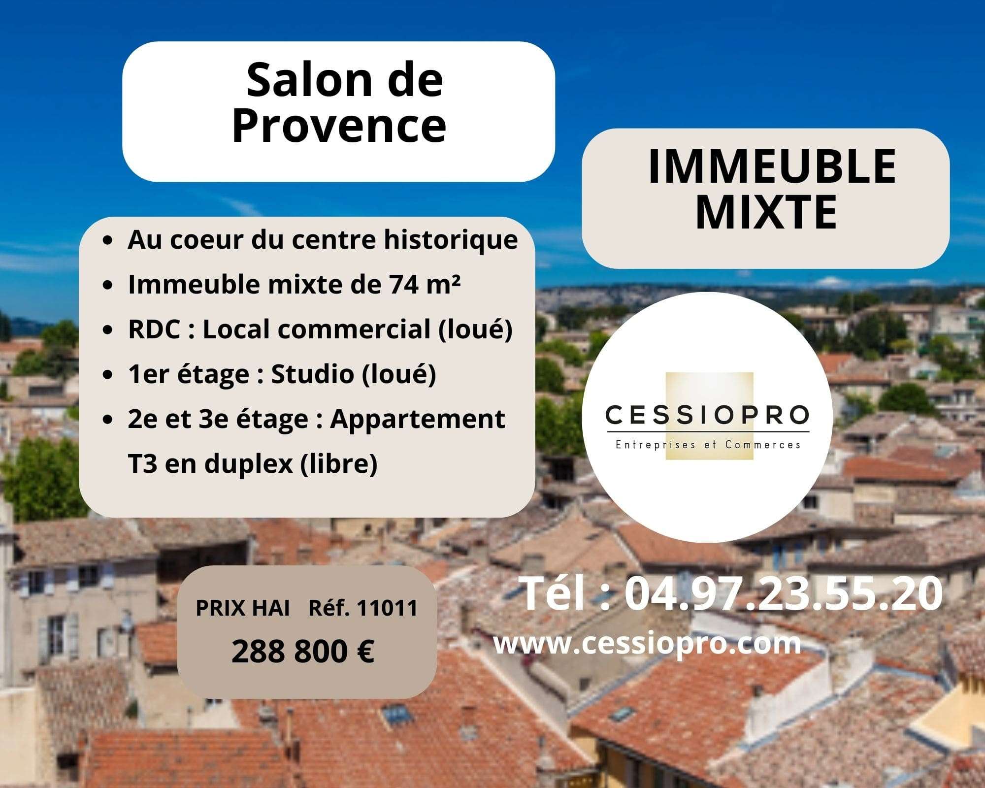 A vendre immeuble mixte 74m² à Salon-de-Provence