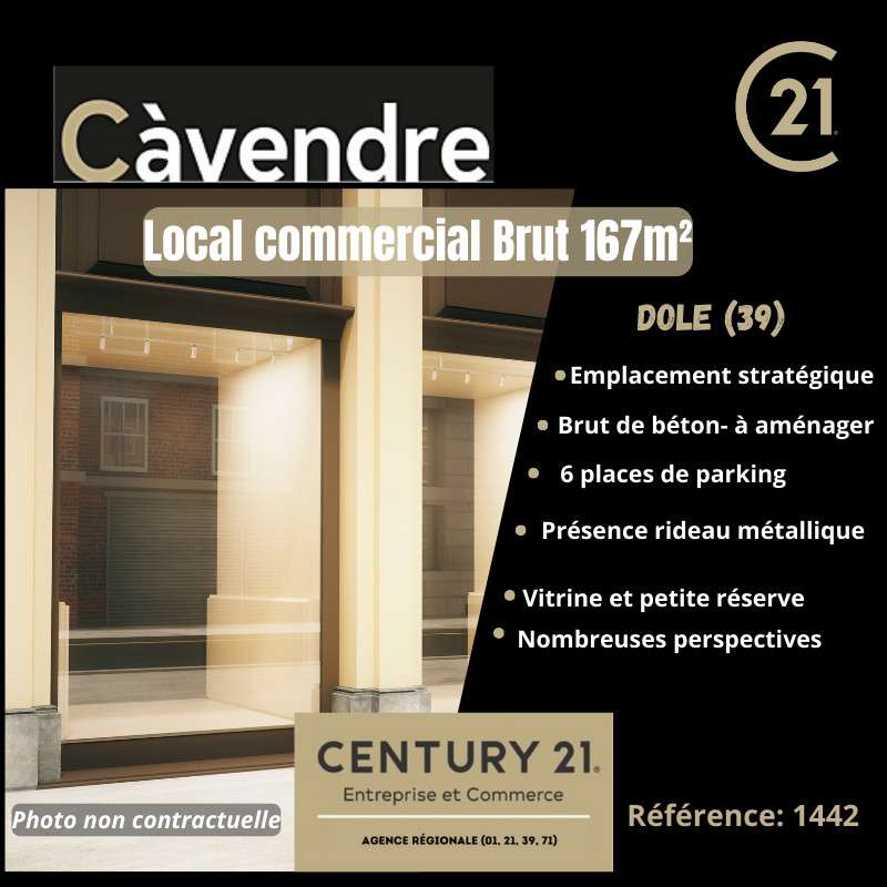 Vente local commercial de 167m² à Dole (39)