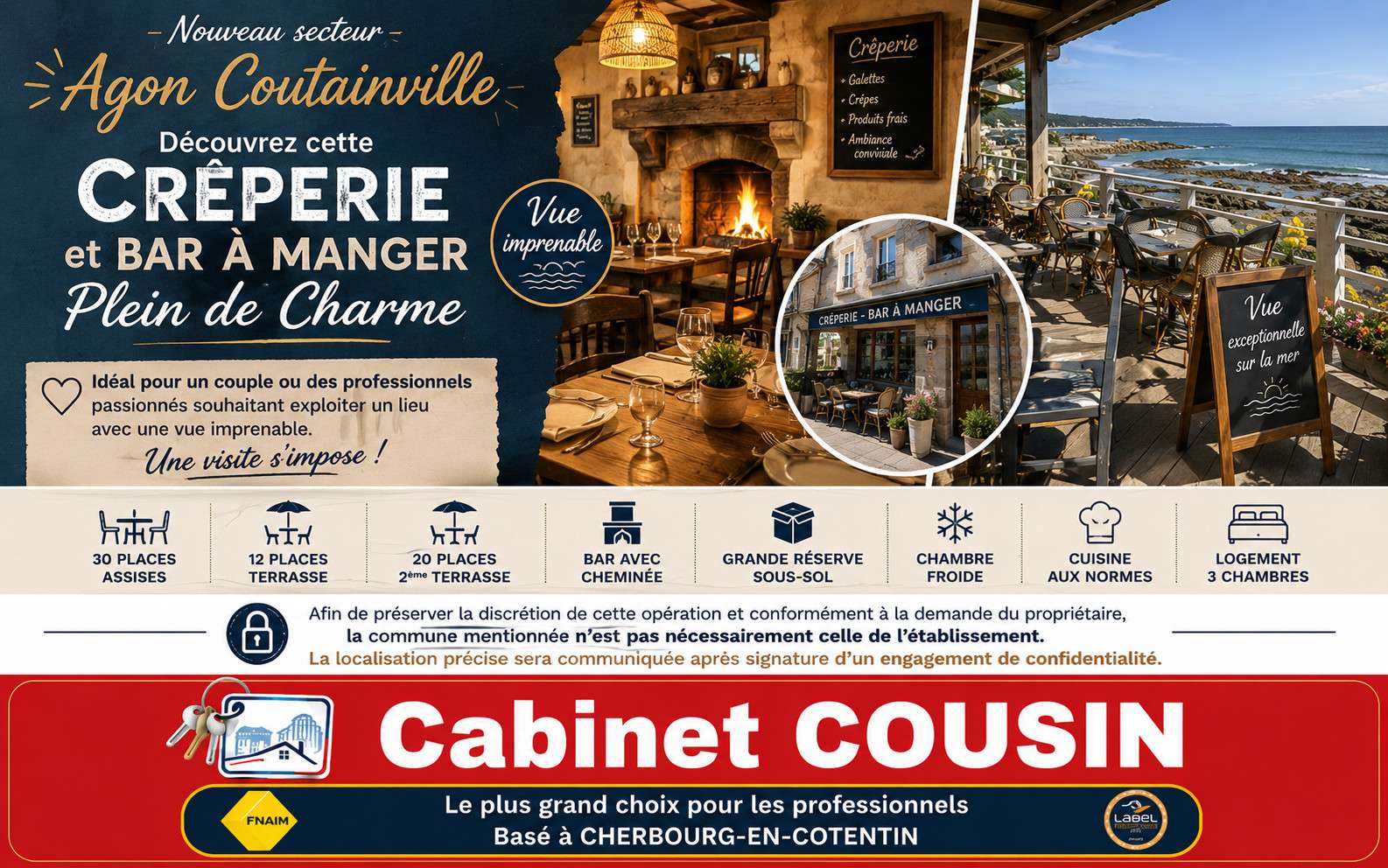 Vente crêperie et bar à manger à Agon Coutainville