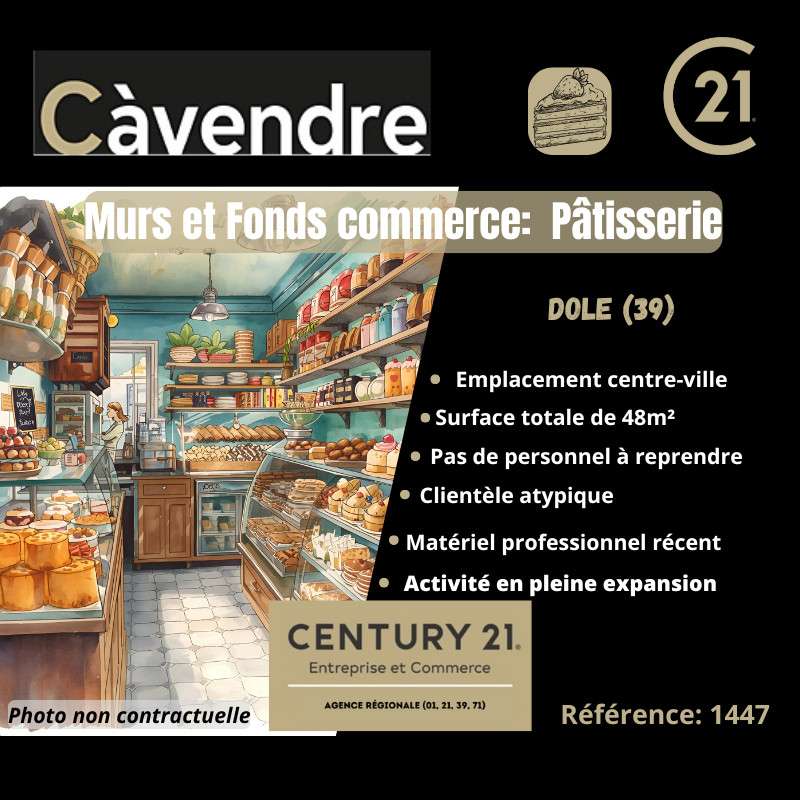Murs et fonds de pâtisserie à vendre à Dole