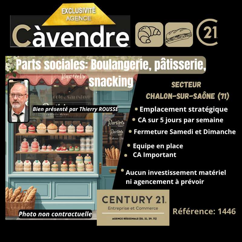 Vente FDC boulangerie pâtisserie Chalon sur Saône