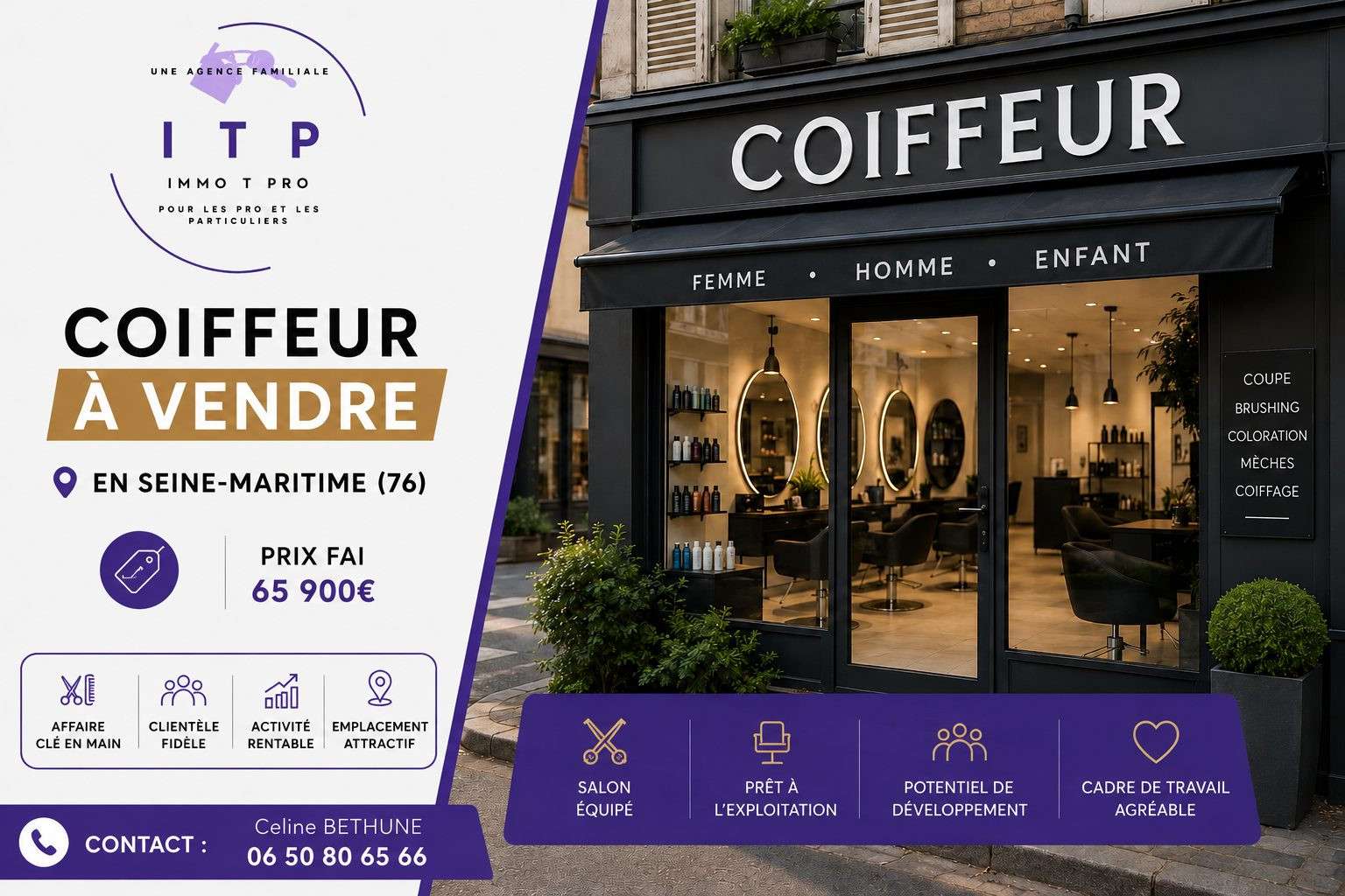 AV salon de coiffure mixte à Sotteville-Lès-Rouen