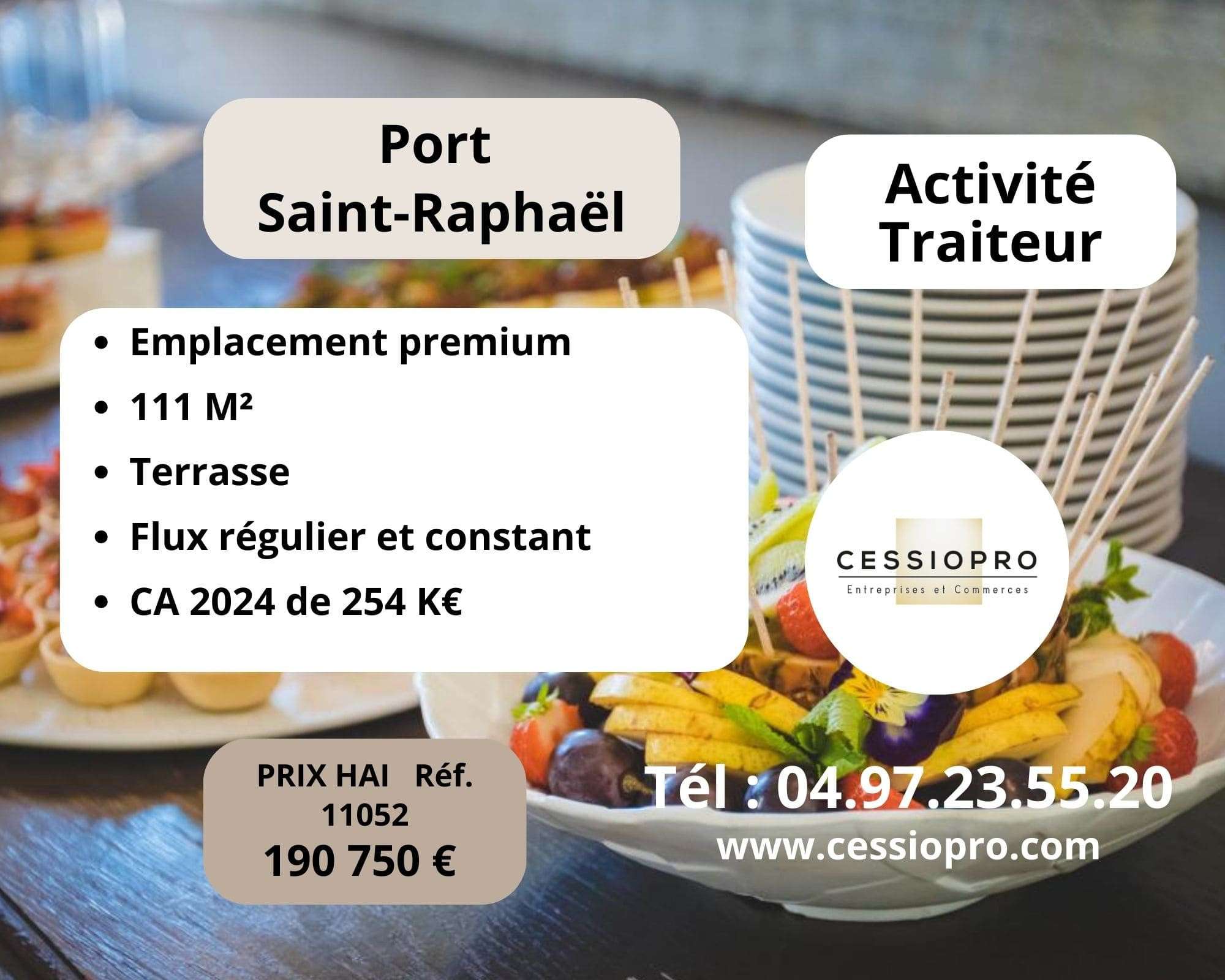Vente FDC traiteur forte visibilité Saint-Raphaël