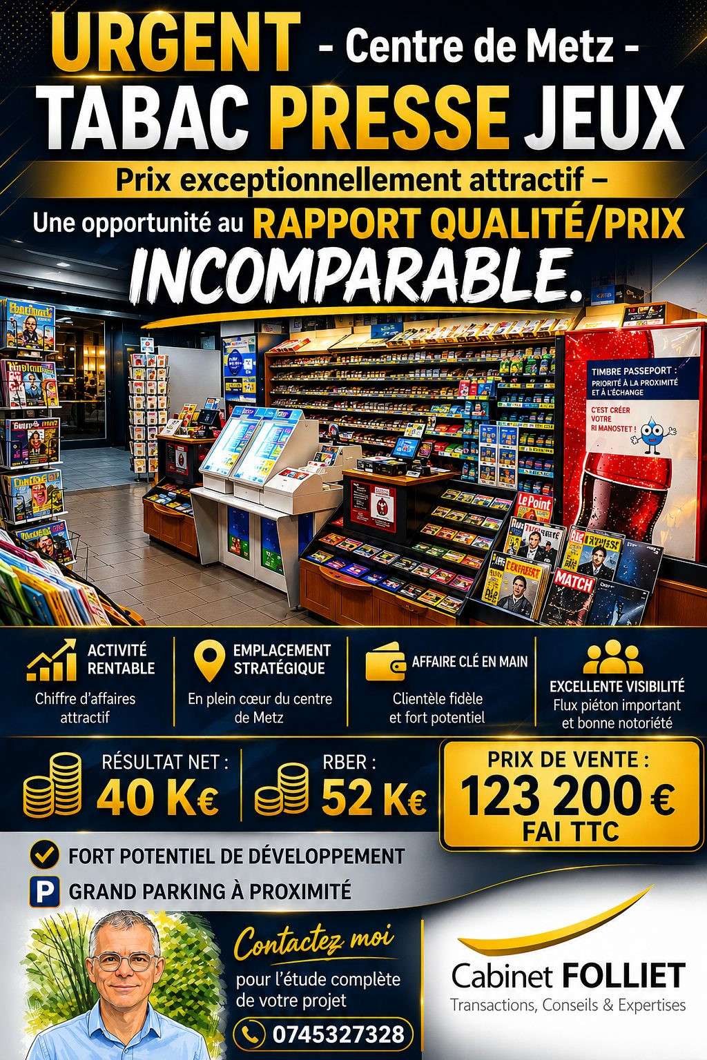 Vente FDC tabac presse jeux à Metz empl de choix