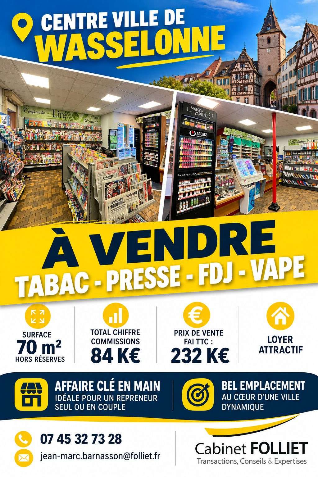 Fonds de commerce à vendre Wasselonne