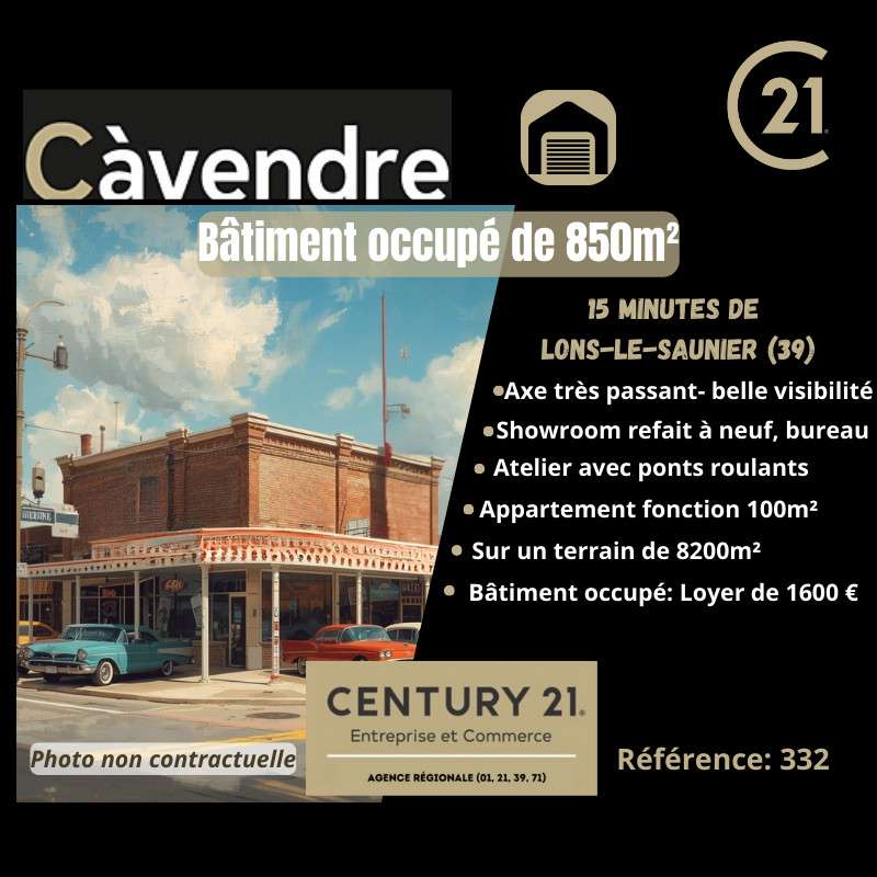 Vente bâtiment loué de 850m² à Lons le Saunier
