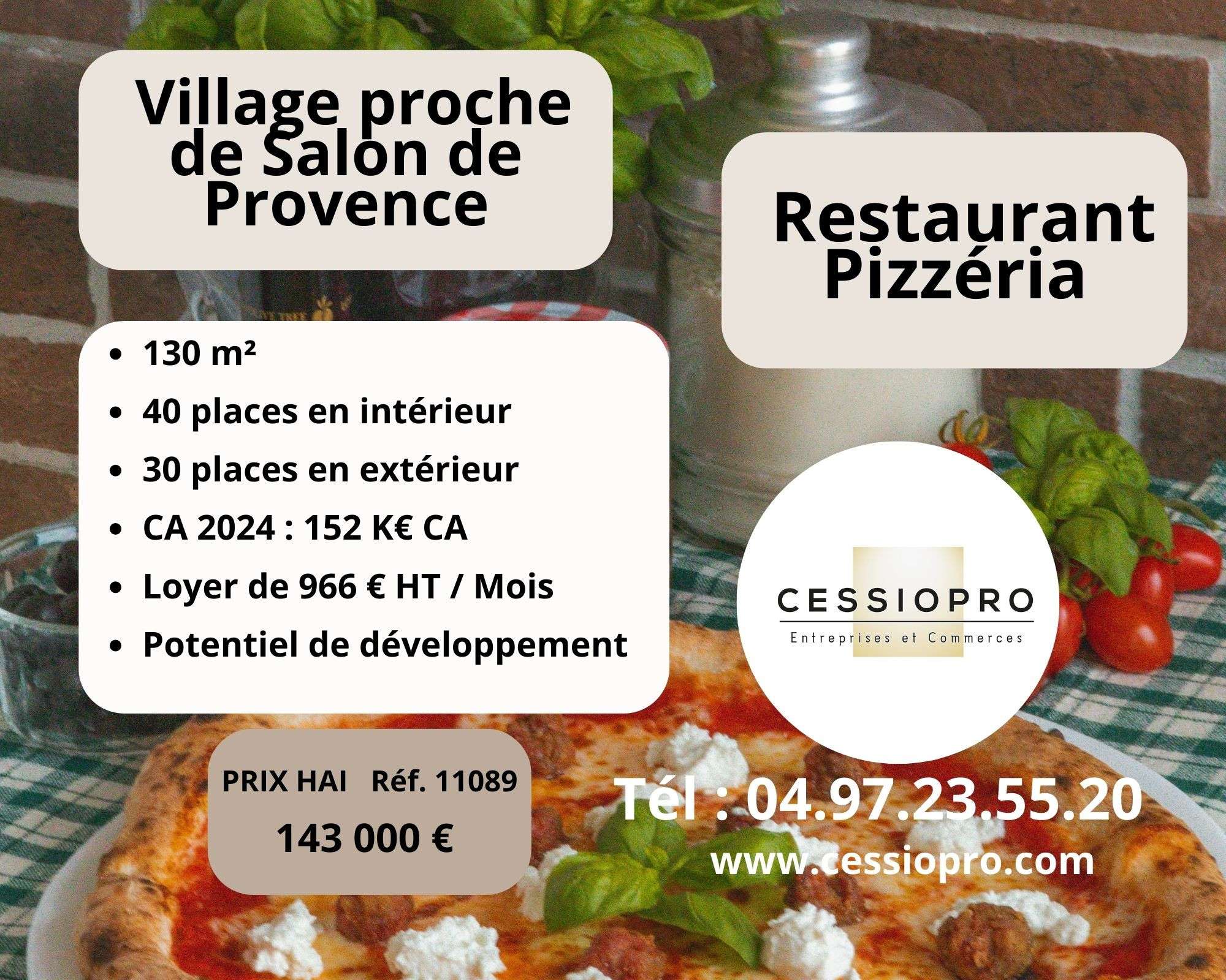 A vendre restaurant pizzeria village proche Salon
