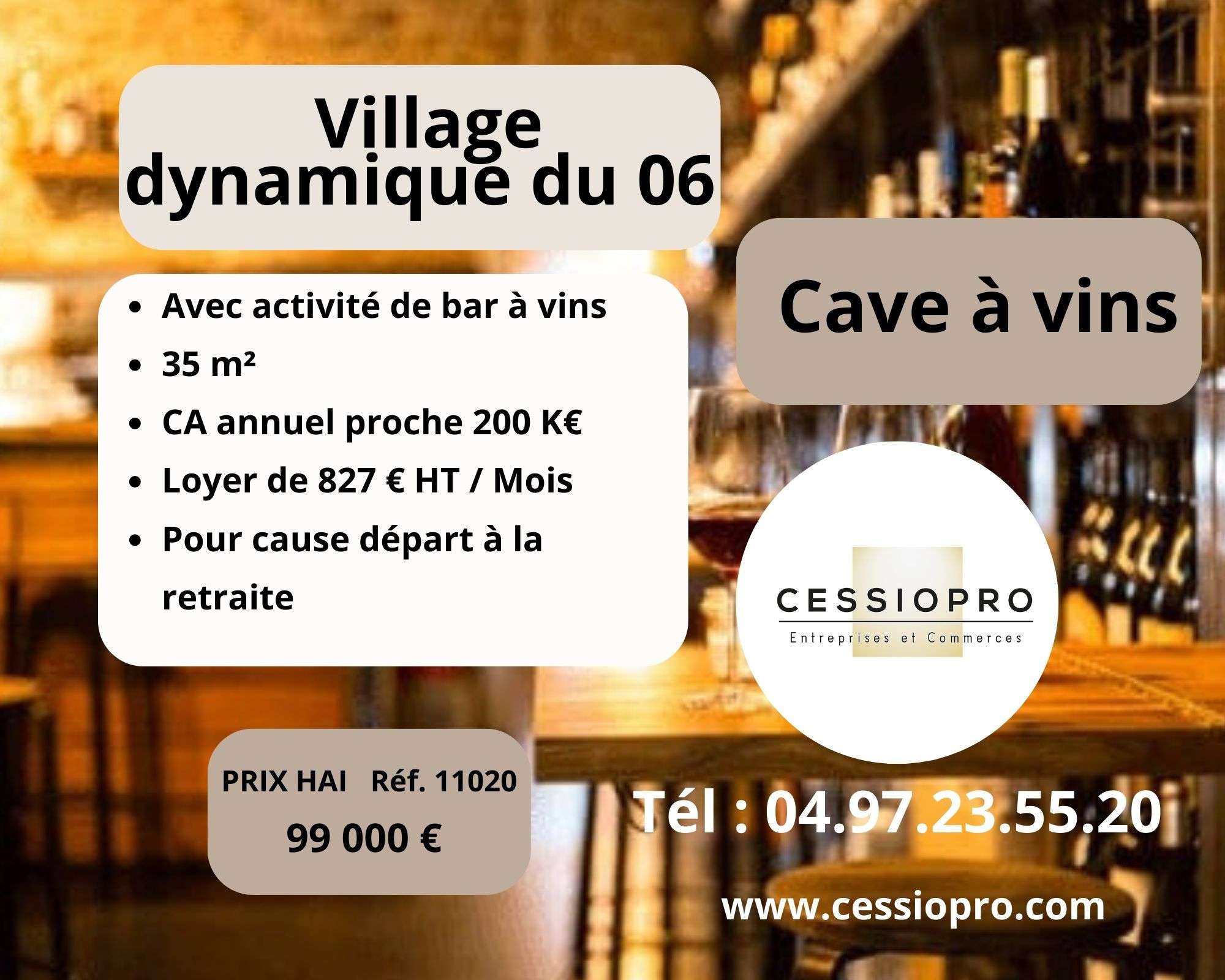 A vendre cave à vins dans village dynamique du 06