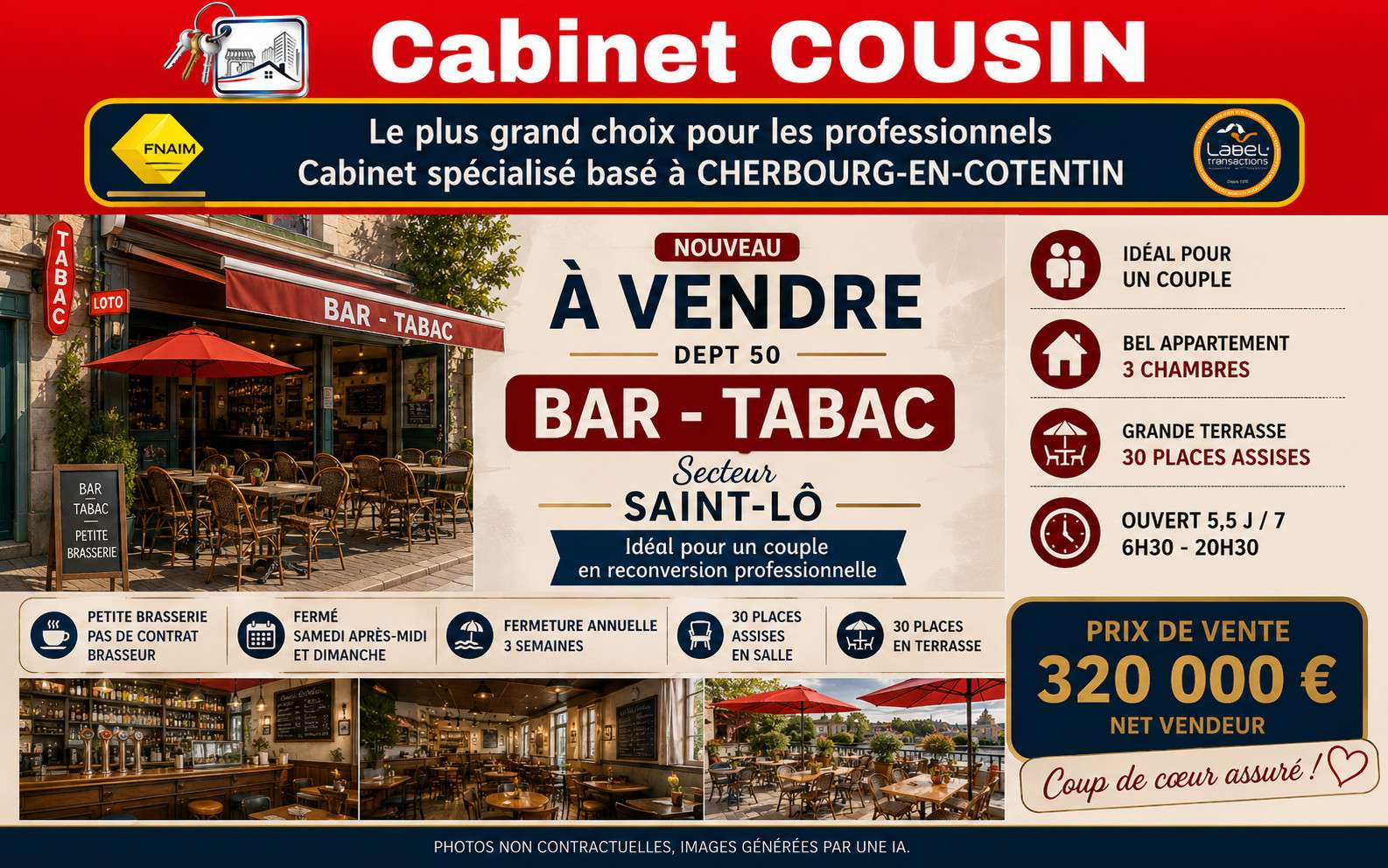 Vente bar tabac presse loto jeux secteur Saint Lô