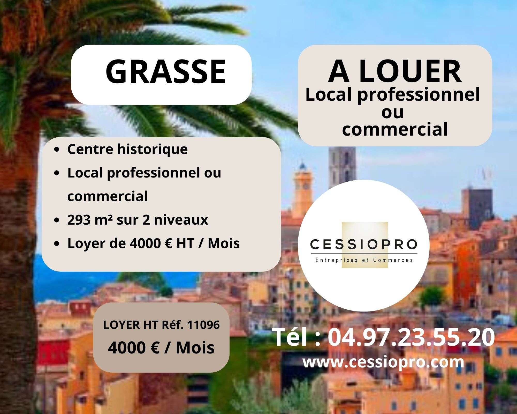 A louer à local commercial 293m² à Grasse