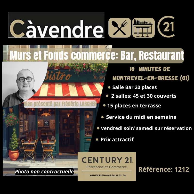 Vente bar brasserie à Montrevel en Bresse