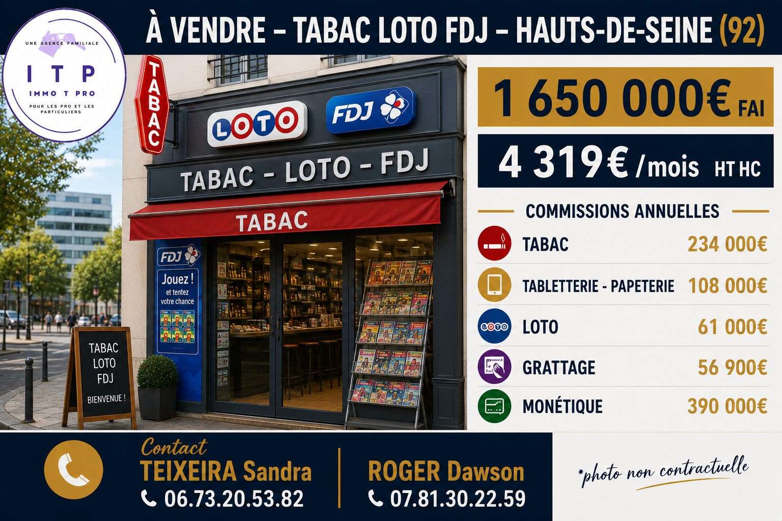 Vente magnifique tabac FDJ PMU en Hauts de Seine