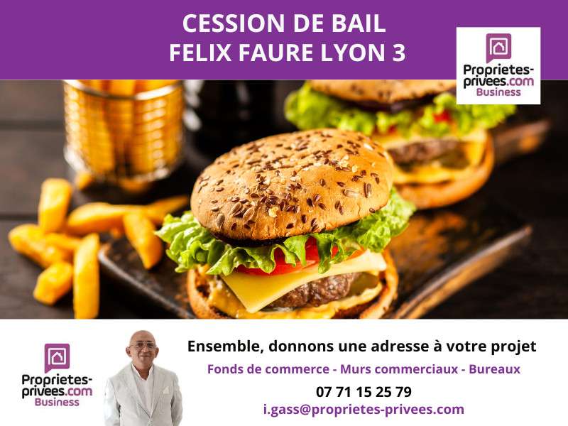 Vente local commercial 55m² Lyon Félix Faure 69003