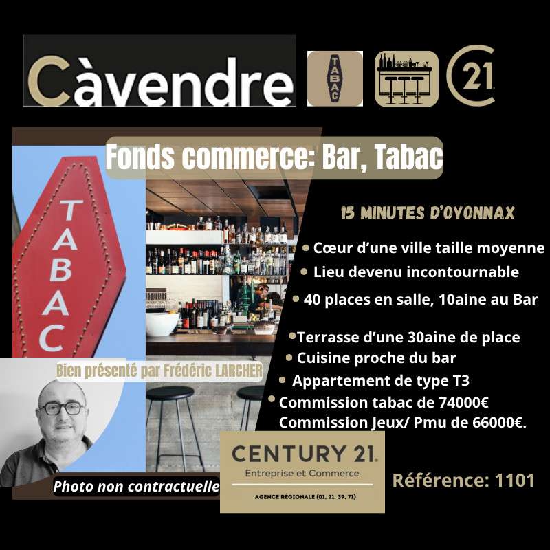 Vente bar tabac FDJ PMU proche d' Oyonnax