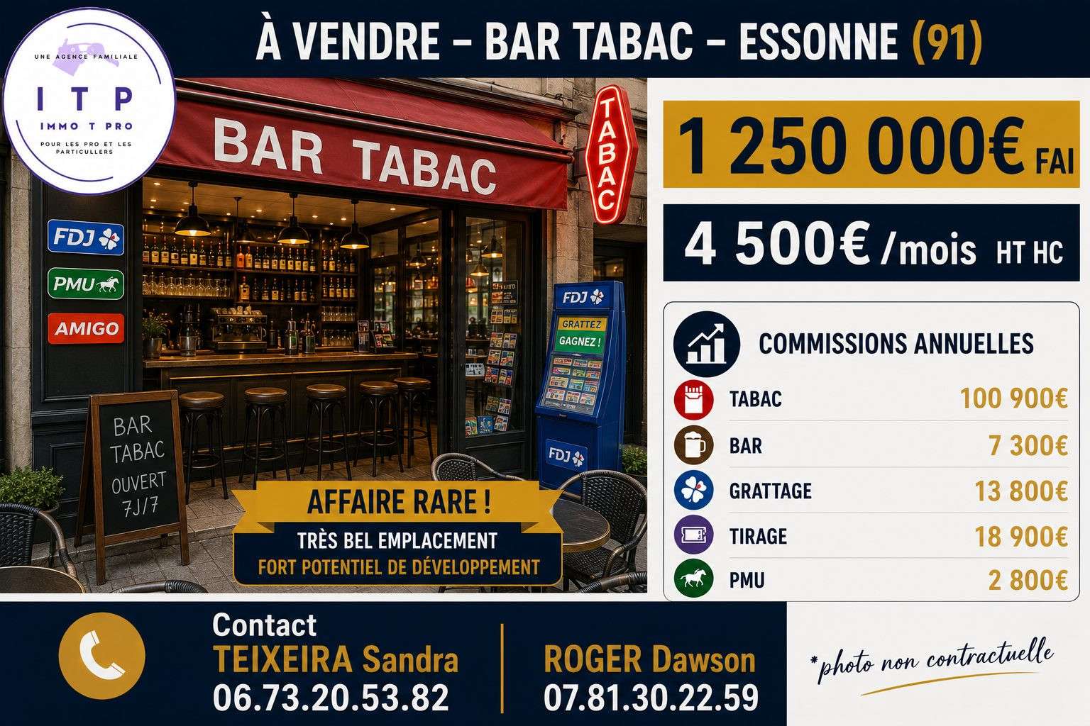 Magnifique bar tabac FDJ PMU axe très passant 91