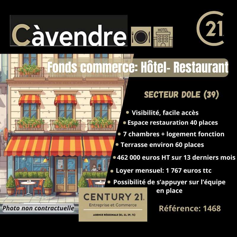 Vente hôtel restaurant sur axe passant Grand Dole
