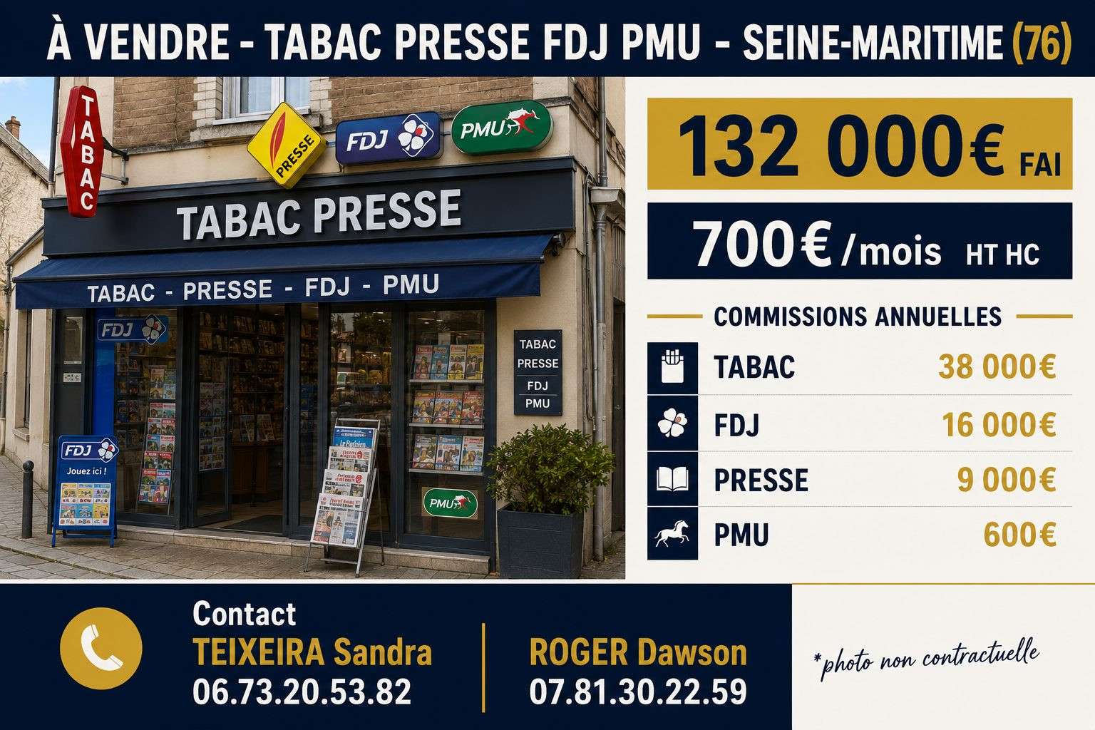 Vente tabac presse FDJ en périphérie de Rouen