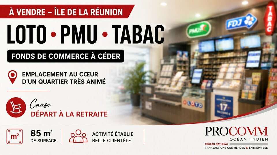 FDC loto PMU tabac terrasse à vendre à St Denis