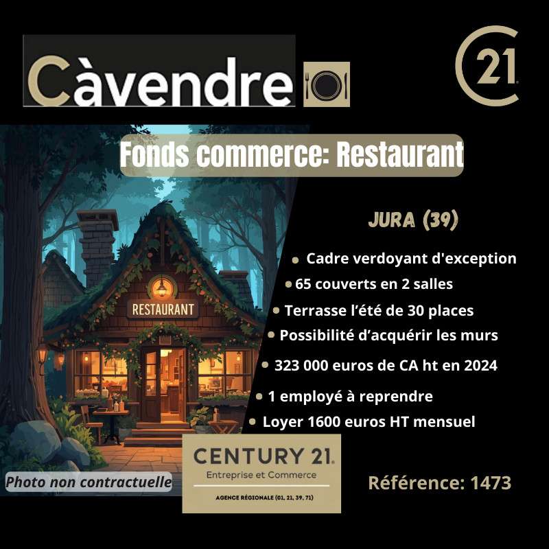 Vente restaurant lic IV dans le Jura axe passant