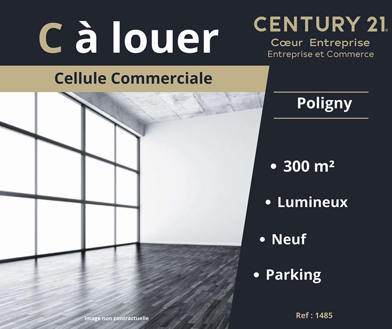 A louer local commercial 300m² zone comm. Poligny