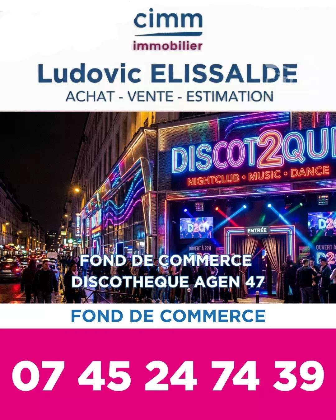Vente discothèque avec licence IV en ZA à Agen