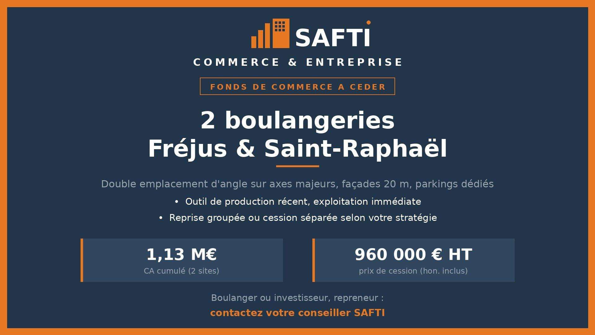Vente boulangeries terminaux de cuisson à Fréjus