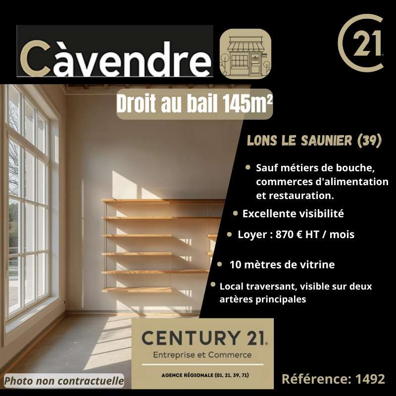 Cession droit au bail 126m² à Lons-le-Saunier