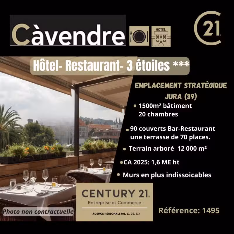 Vente hôtel restaurant clé en main dans le Jura