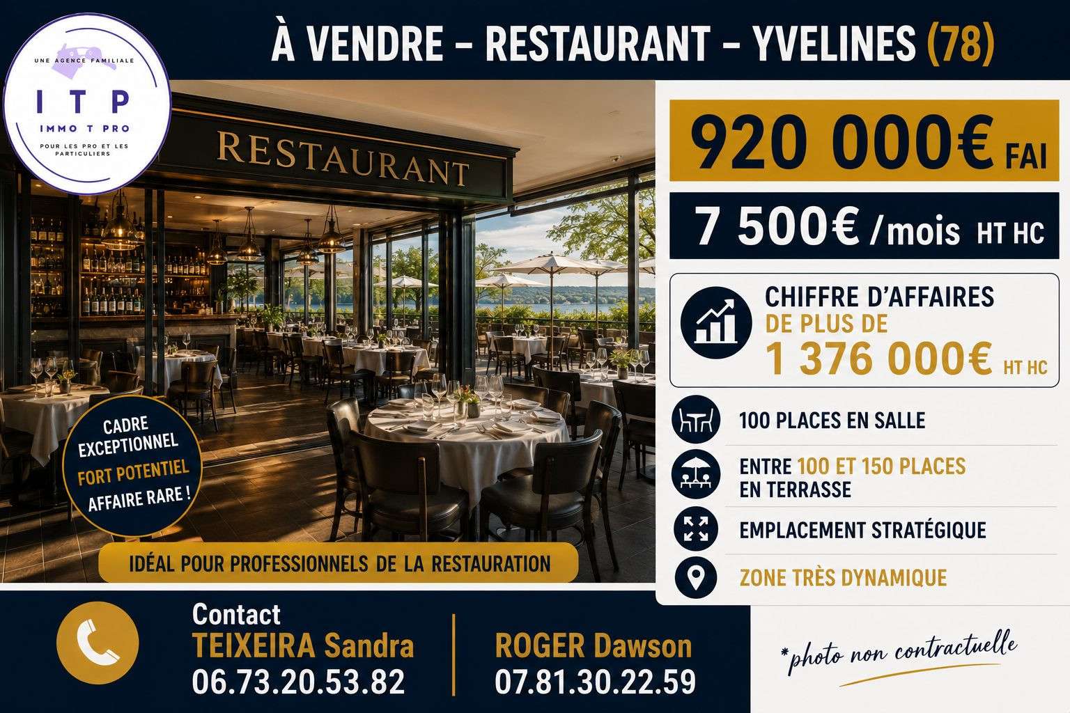 Vente brasserie dans une belle ville des Yvelines