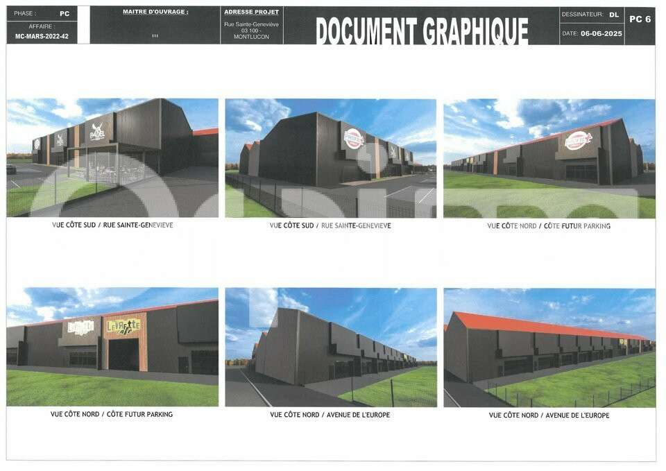 A louer cellule de 550m² empl d'avenir à Montluçon