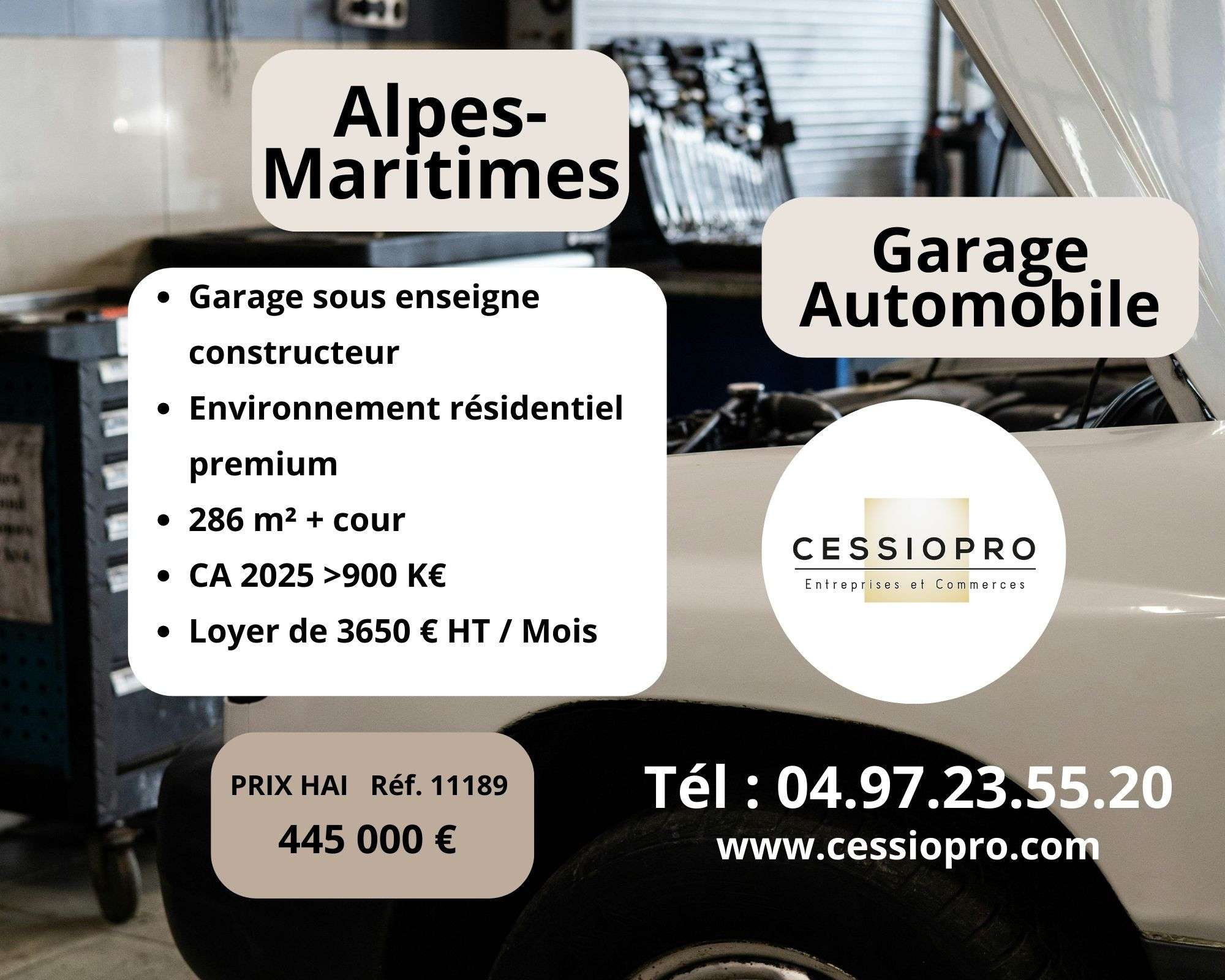 AV garage automobile sous enseigne Alpes Maritimes