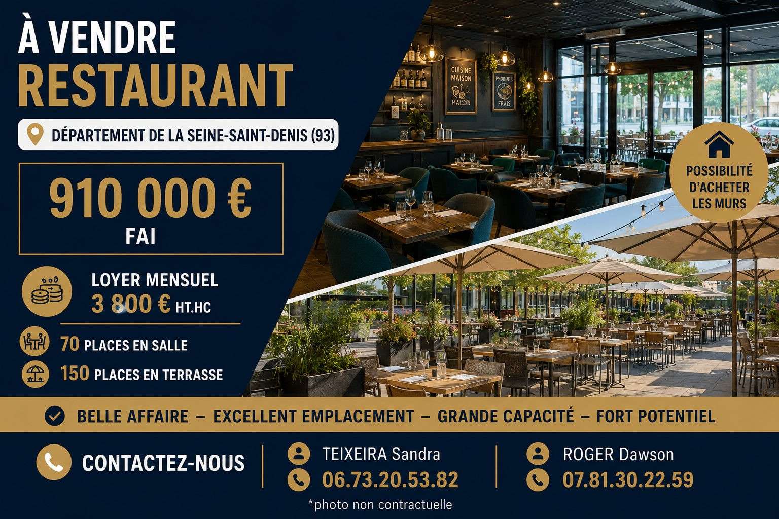 AV magnifique brasserie dans secteur recherché 93