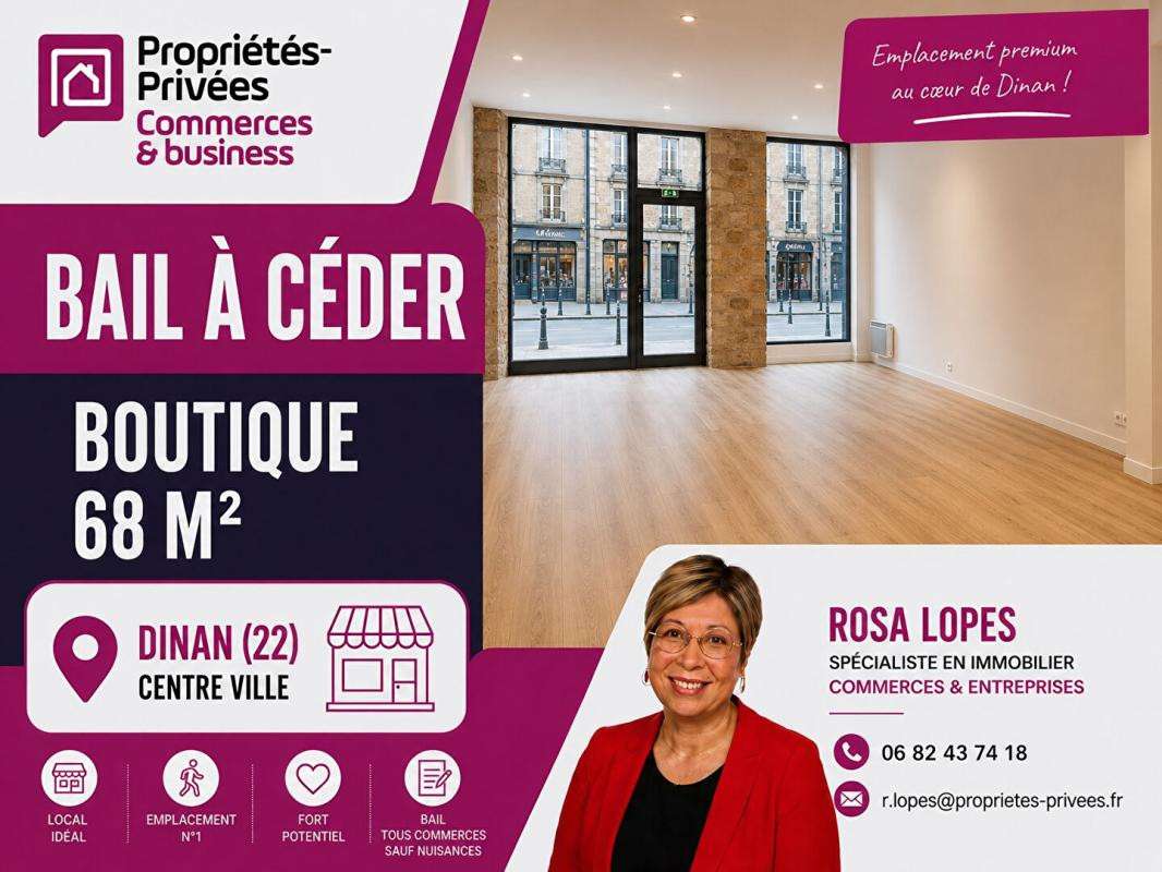 DAB local 60m² rue très commerçante de Dinan