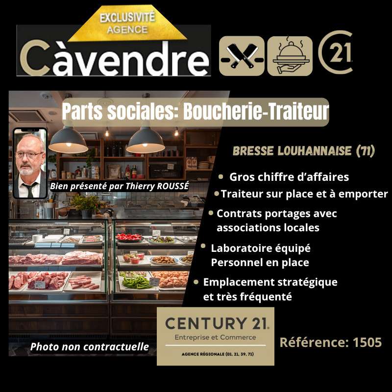 Vente FDC boucherie traiteur en Bresse Louhannaise