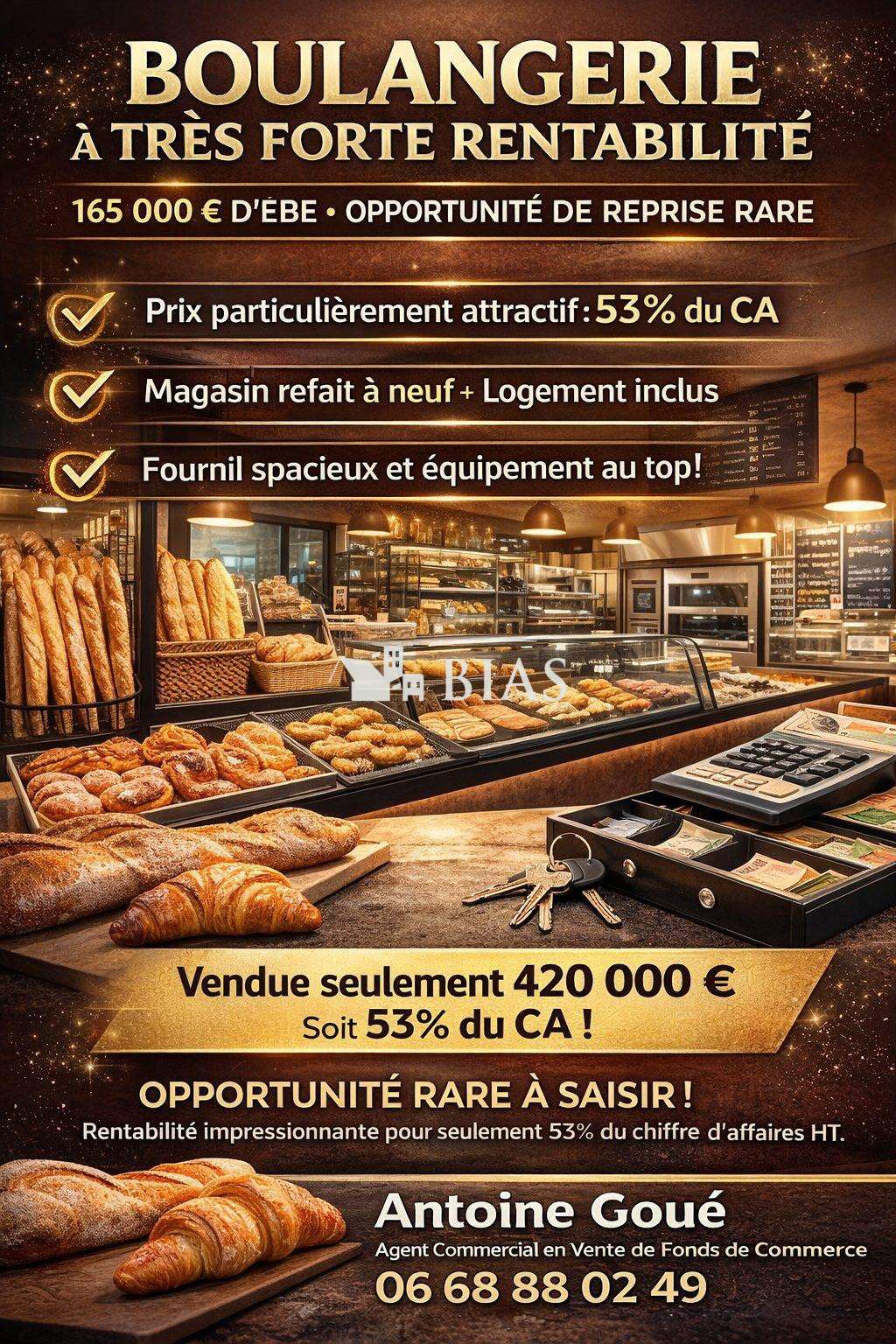 AV boulangerie à très forte rentabilité dept Eure