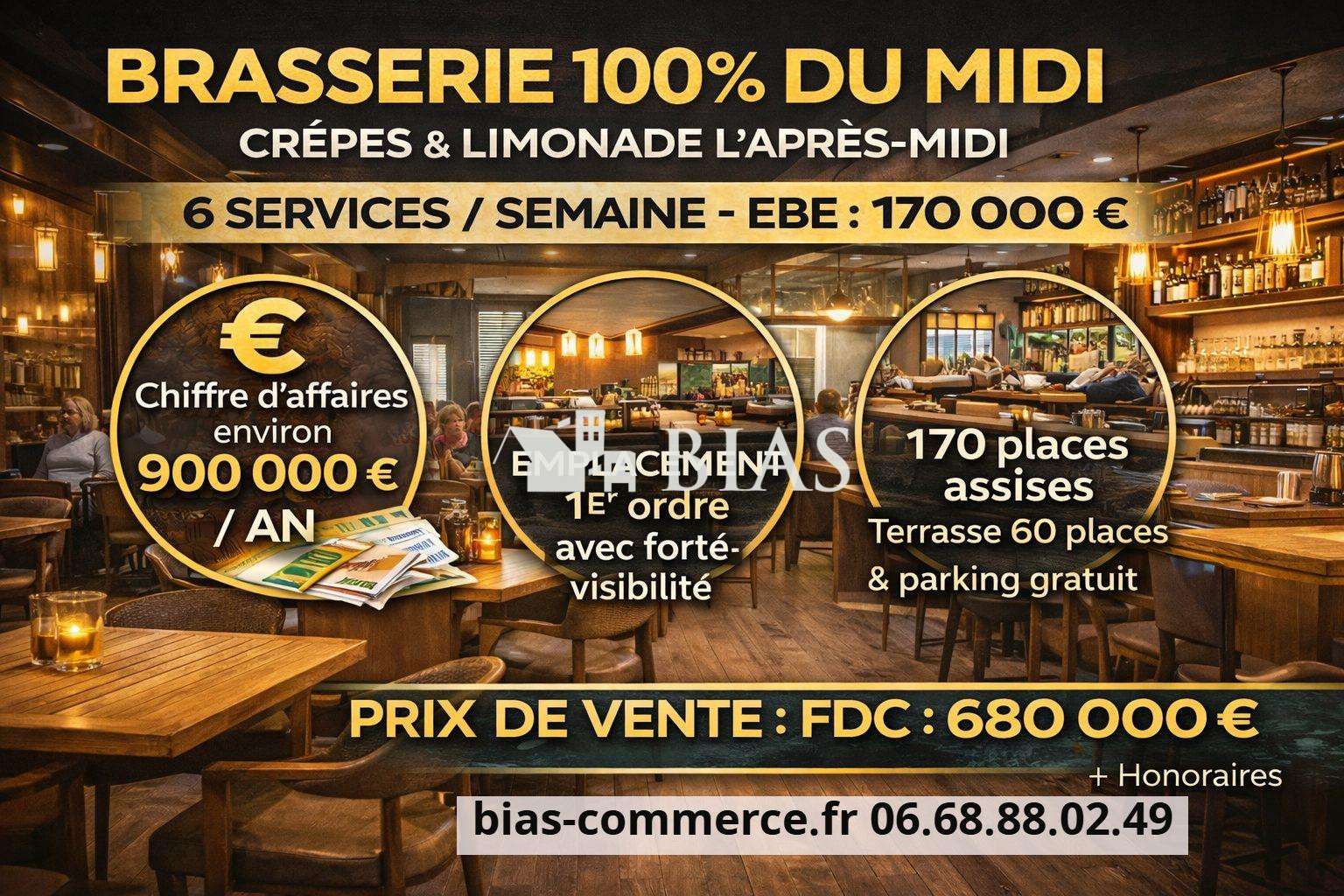 Vente brasserie 100 % du midi crêpes & limonade 76