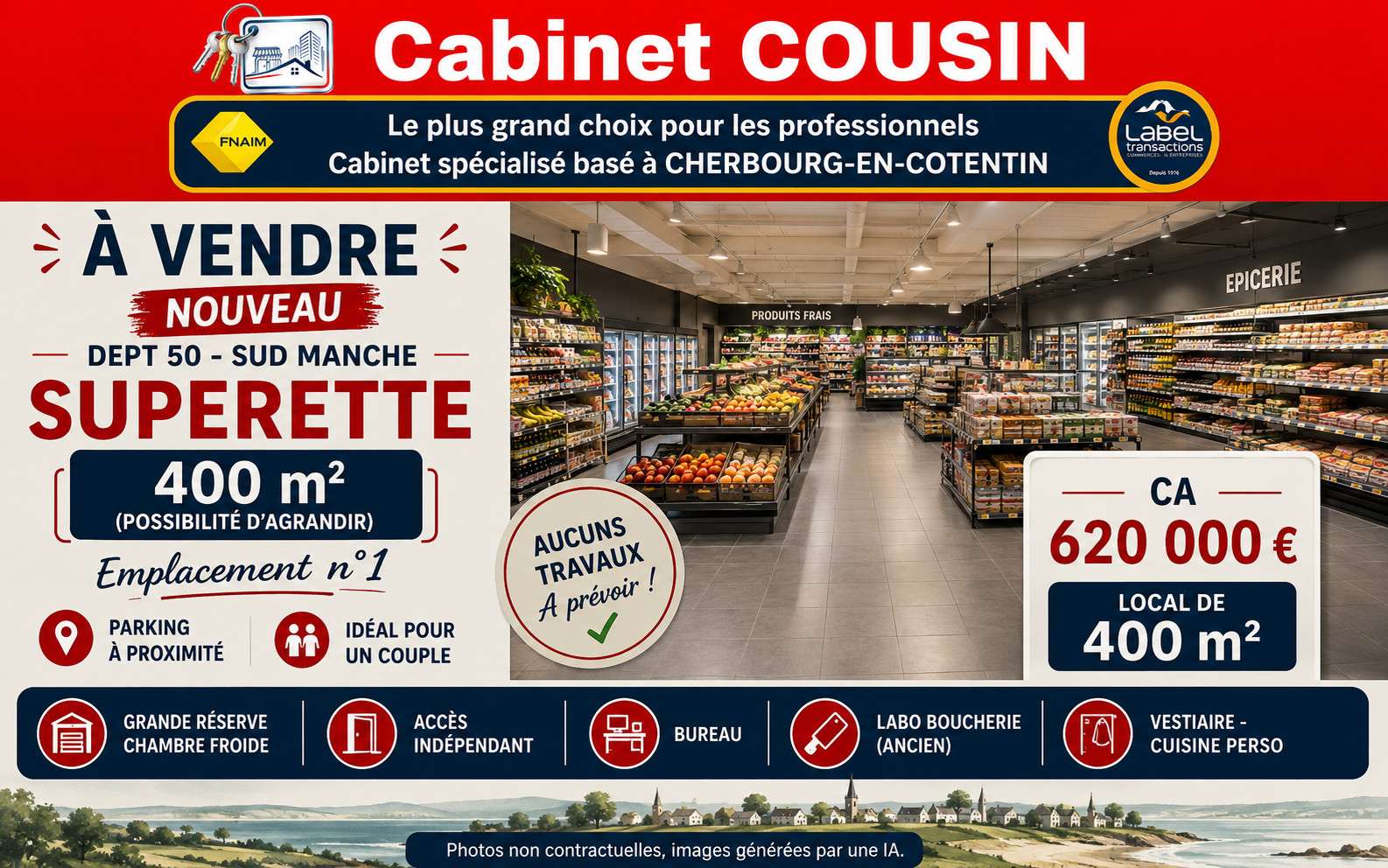 Vente FDC alimentation générale en Sud Manche