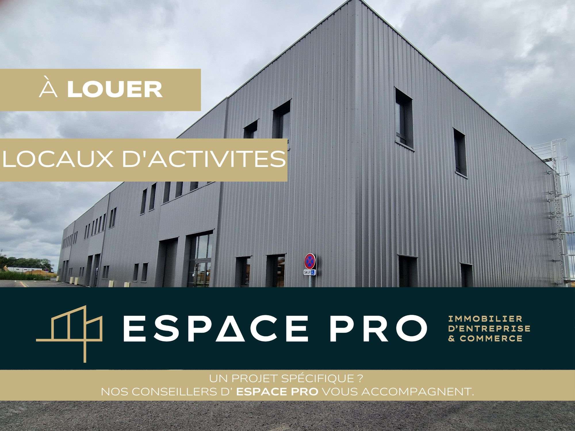 A louer locaux neufs 1600m² divisibles Ouest Caen